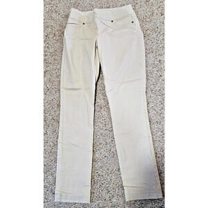 Blue Spice Womens Skinny Khaki Pants Tan Stretch Tapered Size 5 jeggings